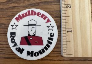 Vintage RCMP Mulberry Mountie Pinback Button