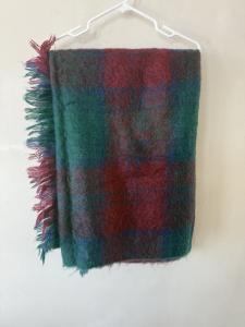 Hudson's Bay Vintage Mohair Blanket Green Plaid