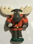 Large 3D Moose Mountie Refrigerator Magnet