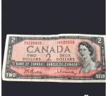 1954 Canadian $2 Bill Featuring The Queen