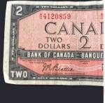 1954 Canadian $2 Bill Featuring The Queen