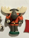 Large 3D Moose Mountie Refrigerator Magnet
