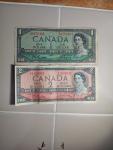 1954 Bank of Canada One Two Dollar Notes
