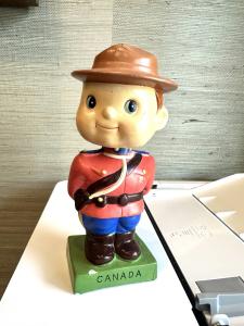 1960s Royal Canadian Mountie Bobblehead with Square Base