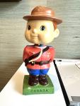 1960s Royal Canadian Mountie Bobblehead with Square Base