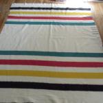 Hudson Bay Vintage Striped Wool Blanket 72" x 88