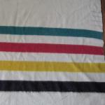 Hudson Bay Vintage Striped Wool Blanket 72" x 88