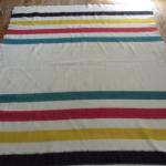 Hudson Bay Vintage Striped Wool Blanket 72" x 88