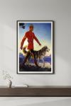 Canadian Mountie and Wolf Vintage Art Print