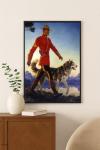 Canadian Mountie and Wolf Vintage Art Print