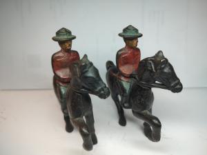 Set of 2 Grey Iron RCMP Figurines