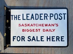 Saskatchewan Leader-Post Vintage Porcelain Sign