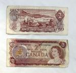 1974 Canadian $2 Bills Queen Elizabeth Vintage Set