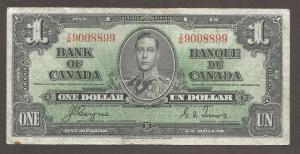 1937 Canada One Dollar Coin - King George VI