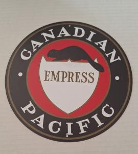 Canadian Pacific Railroad Round Metal Train Plaque