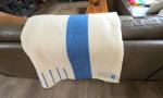 Vintage Hudson's Bay Blanket Queen Blue White Stripes