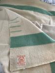 Hudsons Bay Vintage Light Green Wool Blanket