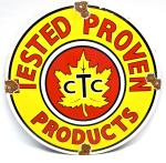 Vintage Canadian Tire Porcelain Sign with Maple Leaf