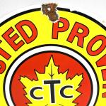 Vintage Canadian Tire Porcelain Sign with Maple Leaf