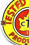 Vintage Canadian Tire Porcelain Sign with Maple Leaf
