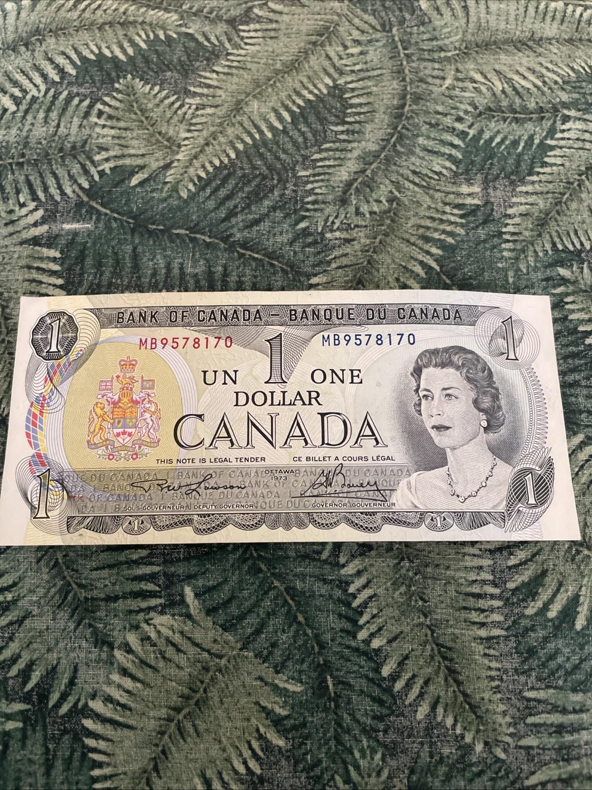 1973 Canadian Dollar Bill featuring Queen Elizabeth II