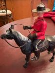Canadian Mountie on Horse Plastic Figure with Knife