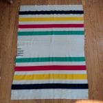 Vintage Hudson’s Bay 3.5 Point 100% Wool Blanket England Gold Seal 50s 