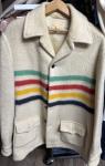 VTG 70’s Hudson's Bay 100% Wool Point Blanket Jacket Coat Size Medium/Large