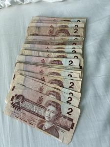 1986 Canadian Bird Series $2 Bill Banknote