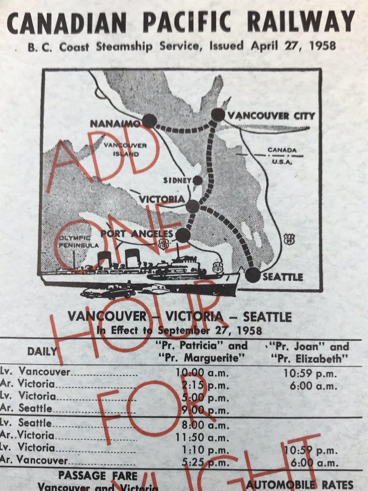 1958 Vintage Travel Guide: BC Coast Steamships