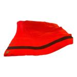 Vintage Red Wool Blanket with Black Stripe, 86" x 70