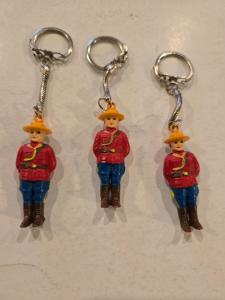 Set of 3 Vintage Canadian Mountie Keychains
