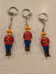 Set of 3 Vintage Canadian Mountie Keychains