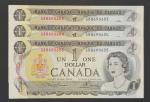 1973 Canada $1 Dollar Note Set - 3 Consecutive