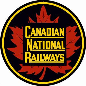 Vintage Canadian National Railways Round Sign