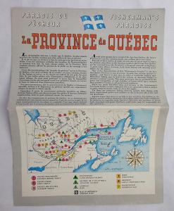 Quebec Vintage Fisherman's Paradise Tourist Guide 1960s