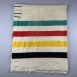 Hudson Bay Vintage Wool Blanket, Multi-Colored Stripes