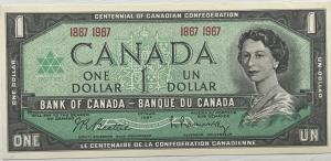 1967 Bank of Canada Centennial One Dollar Note