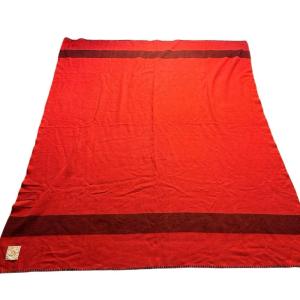 Hudson Bay Vintage 100% Wool Crimson Blanket