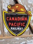 Vintage Canadian Pacific Porcelain Train Sign