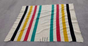 Hudson's Bay Vintage Wool Striped Blanket 64" x 75