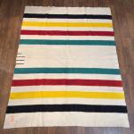 Vintage Hudson Bay Multicolor Striped Wool Blanket