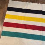 Vintage Hudson Bay Multicolor Striped Wool Blanket