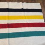 Vintage Hudson Bay Multicolor Striped Wool Blanket