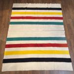 Vintage Hudson Bay Multicolor Striped Wool Blanket