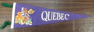 1950s Quebec Canada Vintage Pennant Banner Flag