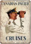 Canadian Pacific Cruises Vintage Metal Sign 12" x 9