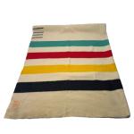 Vintage Hudson Bay Multi-Stripe Wool Blanket