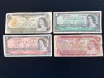 Set of 4 Vintage Canadian Banknotes