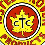 Vintage Maple Leaf Porcelain Sign from Canada